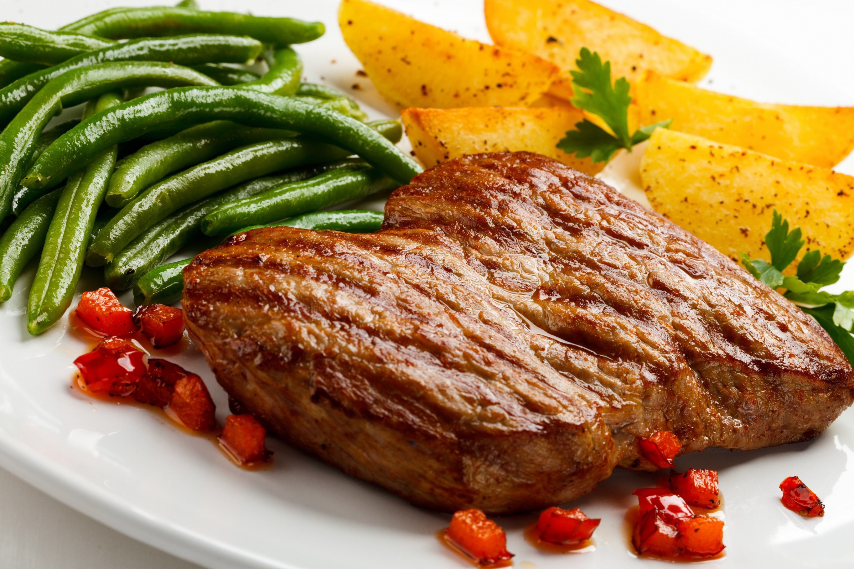 Обои Steak and potatoes 2880x1920