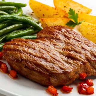 Обои Steak and potatoes на телефон 208x208