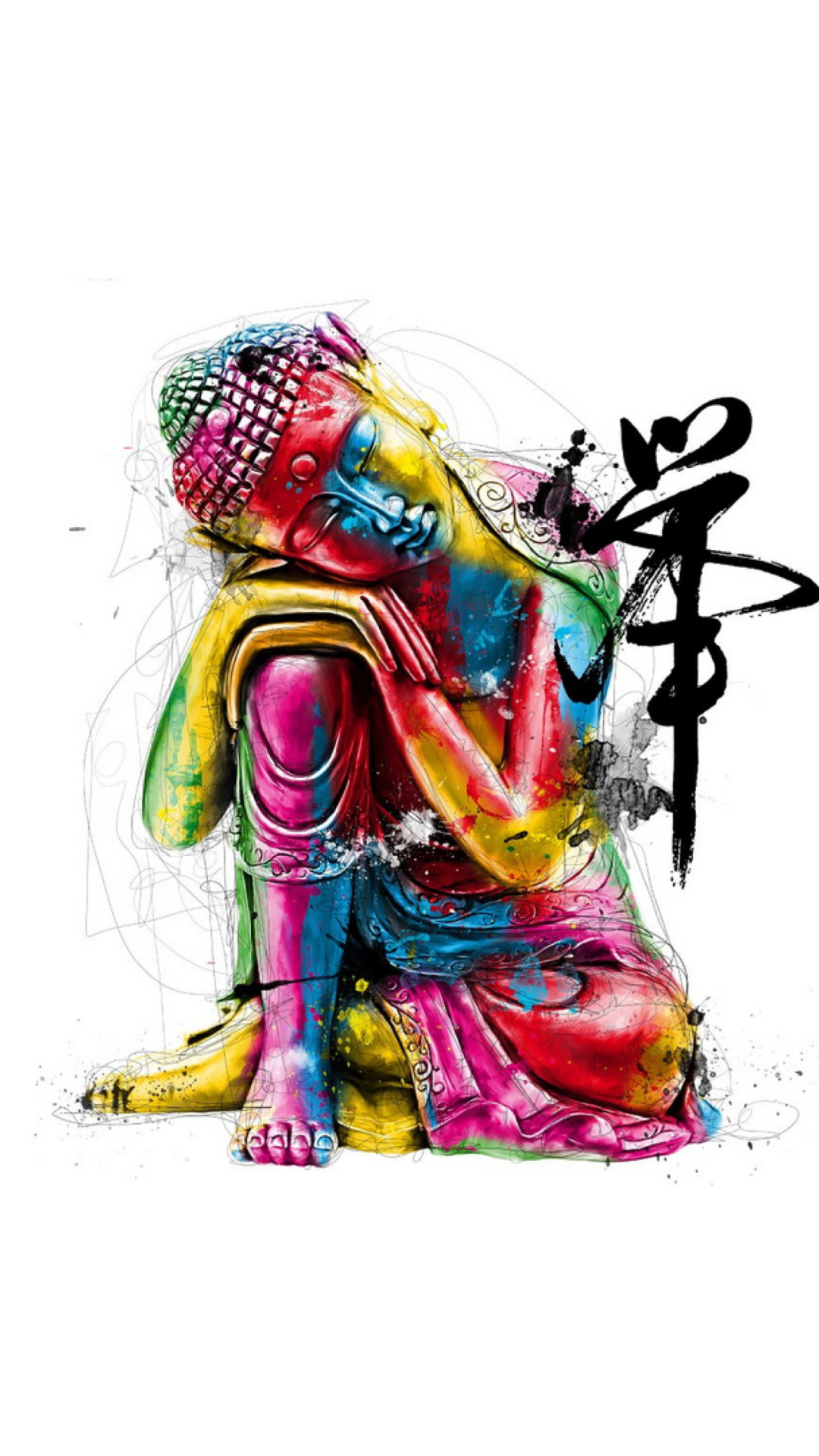 Обои Colorful Buddha 1080x1920