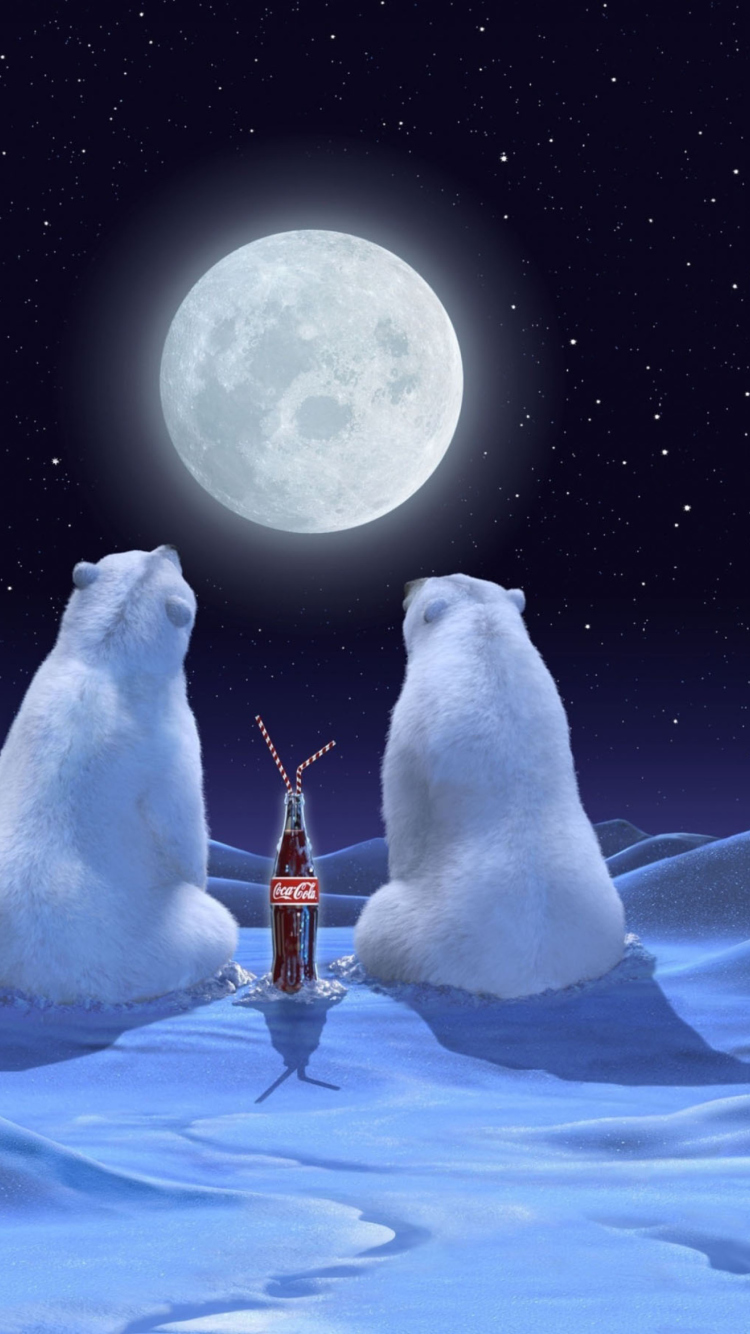 Fondo de pantalla Polar Bears And Coca Cola 750x1334