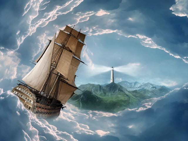 Big Ship In Storm wallpaper 640x480