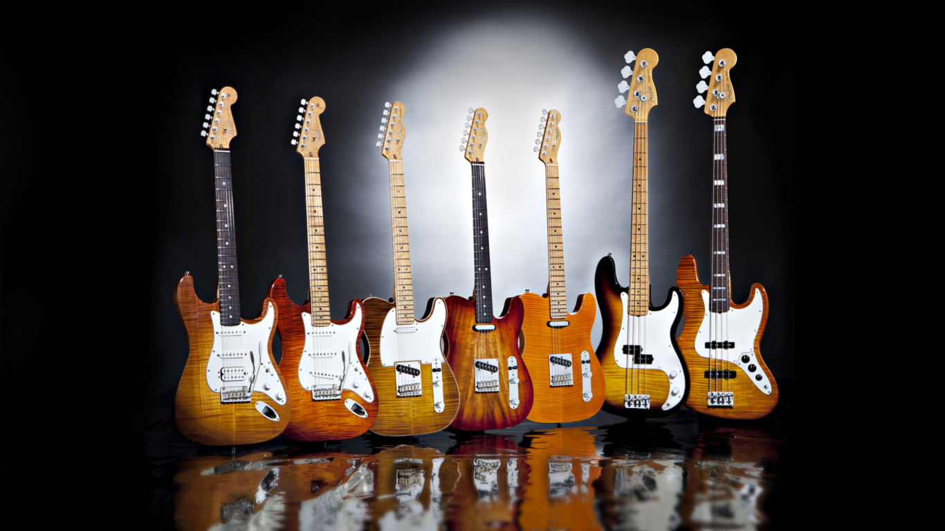 Das Fender Guitars Series Wallpaper 1366x768