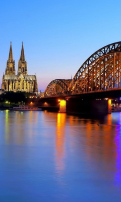 Cologne Cathedral HDR wallpaper 240x400