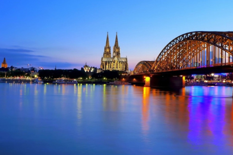 Fondo de pantalla Cologne Cathedral HDR 480x320