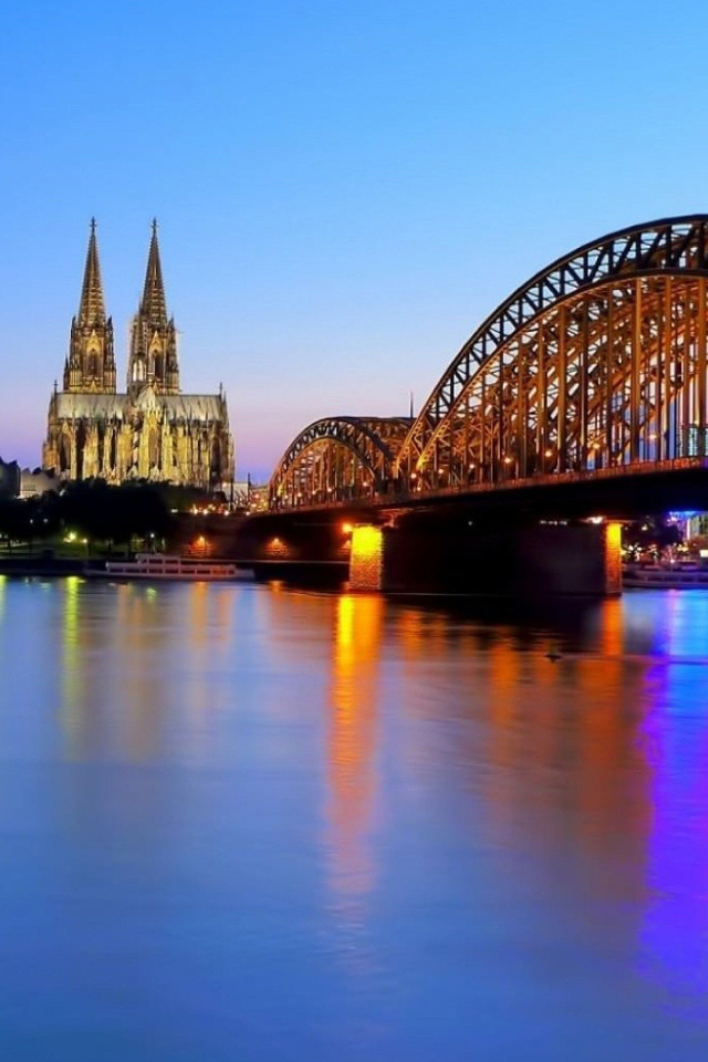 Cologne Cathedral HDR wallpaper 640x960