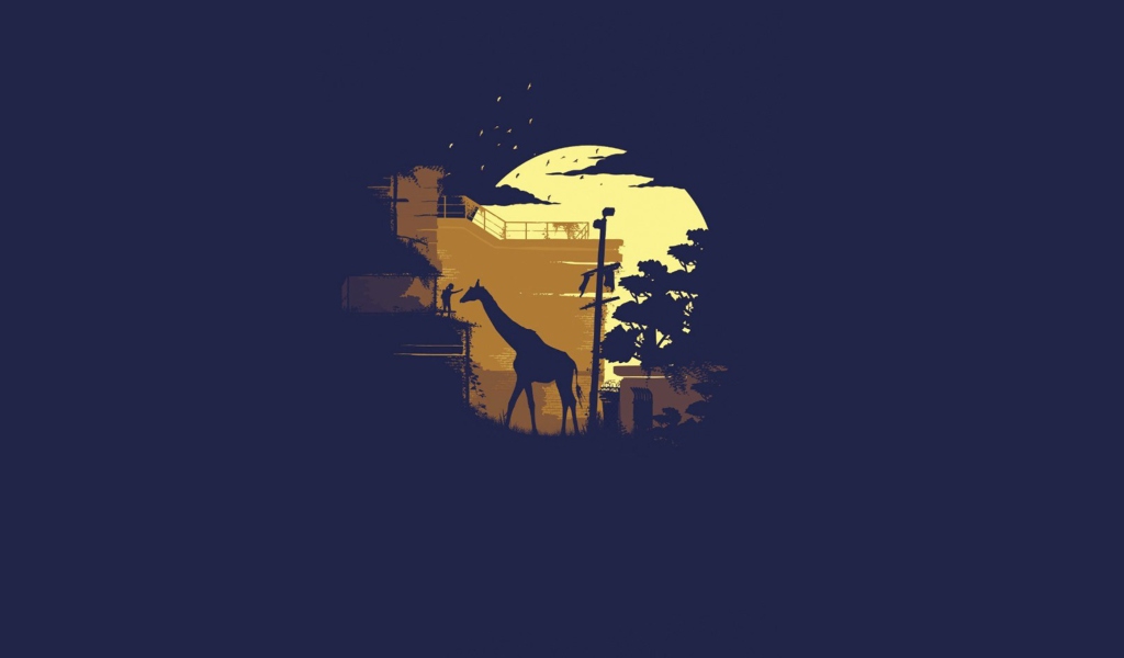 Sfondi Giraffe Illustration 1024x600