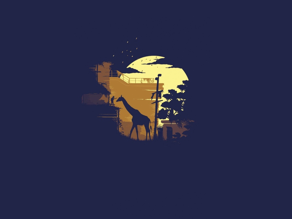 Обои Giraffe Illustration 1024x768