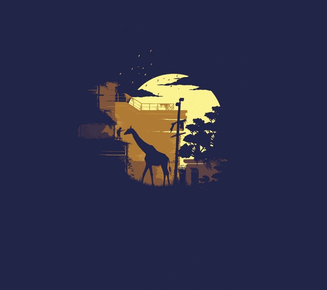 Das Giraffe Illustration Wallpaper 1080x960