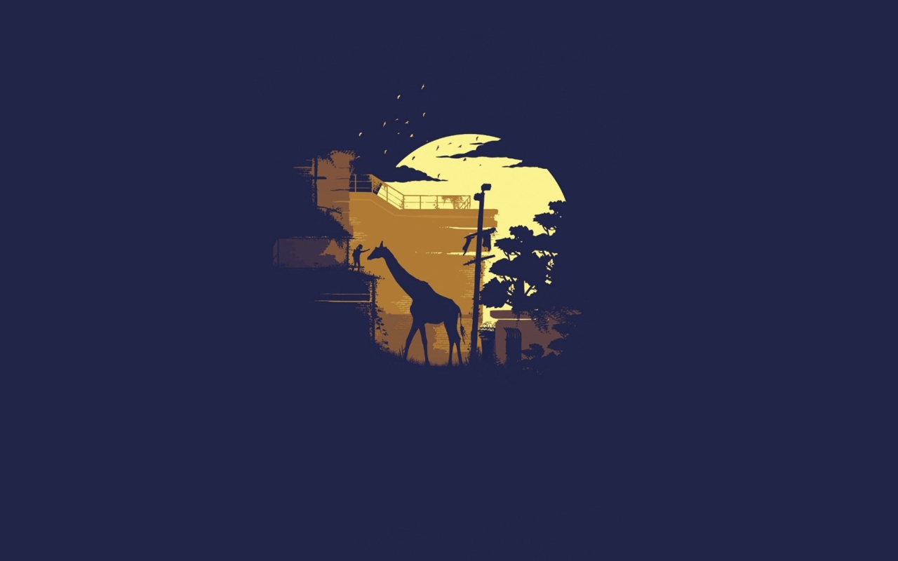Screenshot №1 pro téma Giraffe Illustration 1280x800