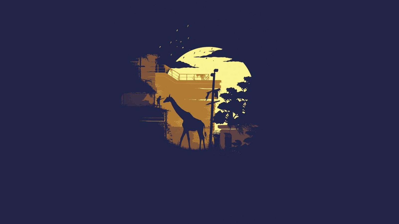 Screenshot №1 pro téma Giraffe Illustration 1600x900