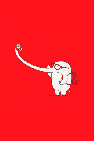 Elephant On Red Backgrpund screenshot #1 320x480