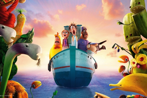 Das Cloudy With Chance Of Meatballs 2 2013 Wallpaper 480x320