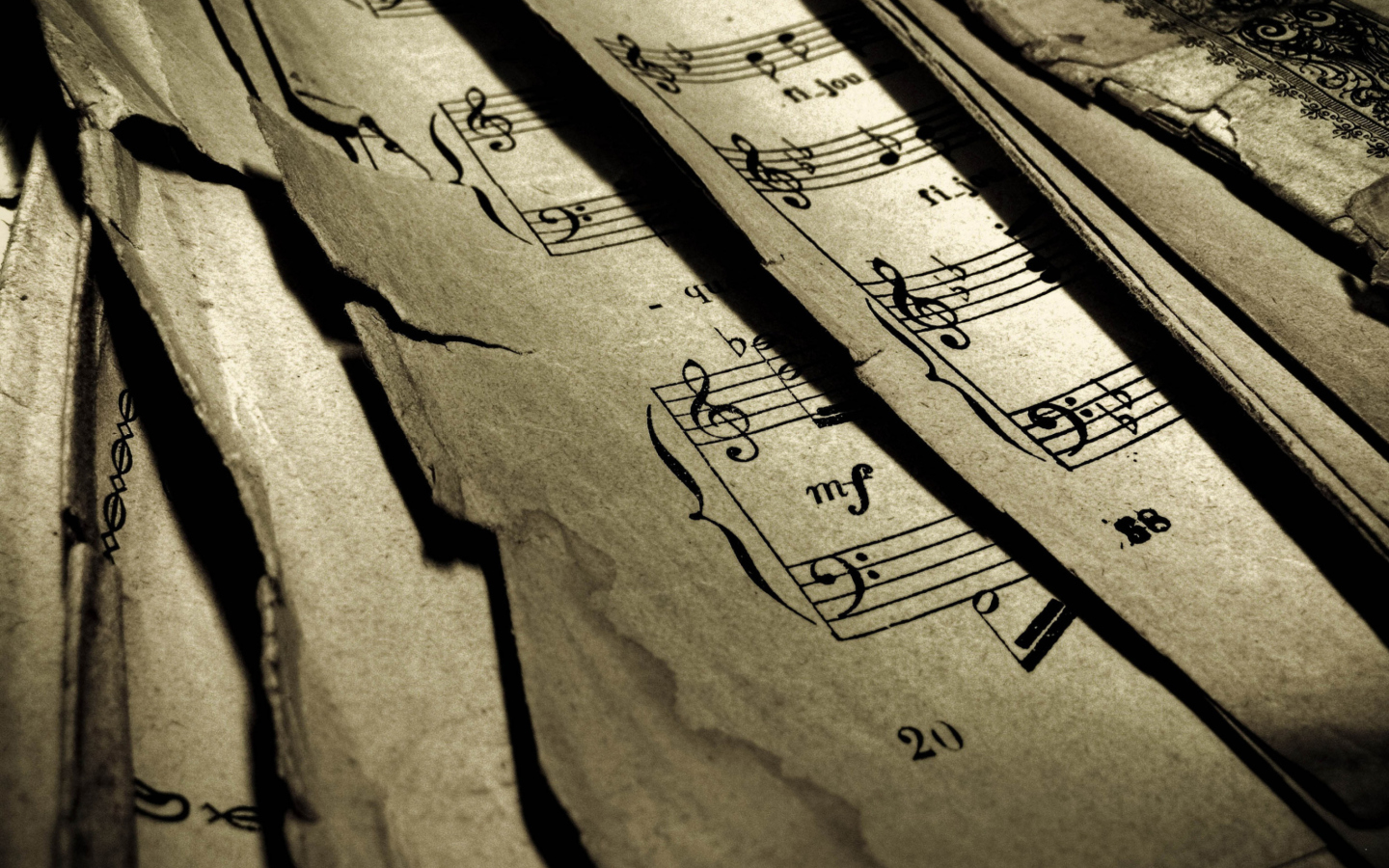 Old Music Sheets wallpaper 1440x900