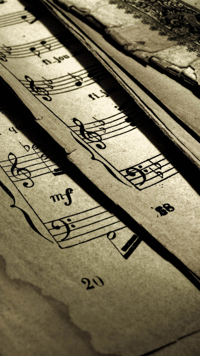Old Music Sheets wallpaper 640x1136