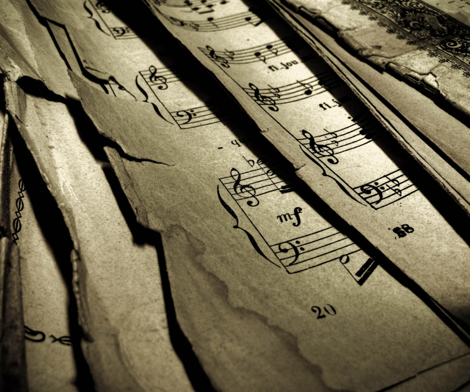 Fondo de pantalla Old Music Sheets 960x800