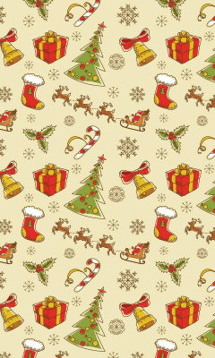 Das Christmas Gift Boxes Decorations Wallpaper 240x400