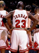 Das Chicago Bulls with Jordan, Pippen, Rodman Wallpaper 132x176
