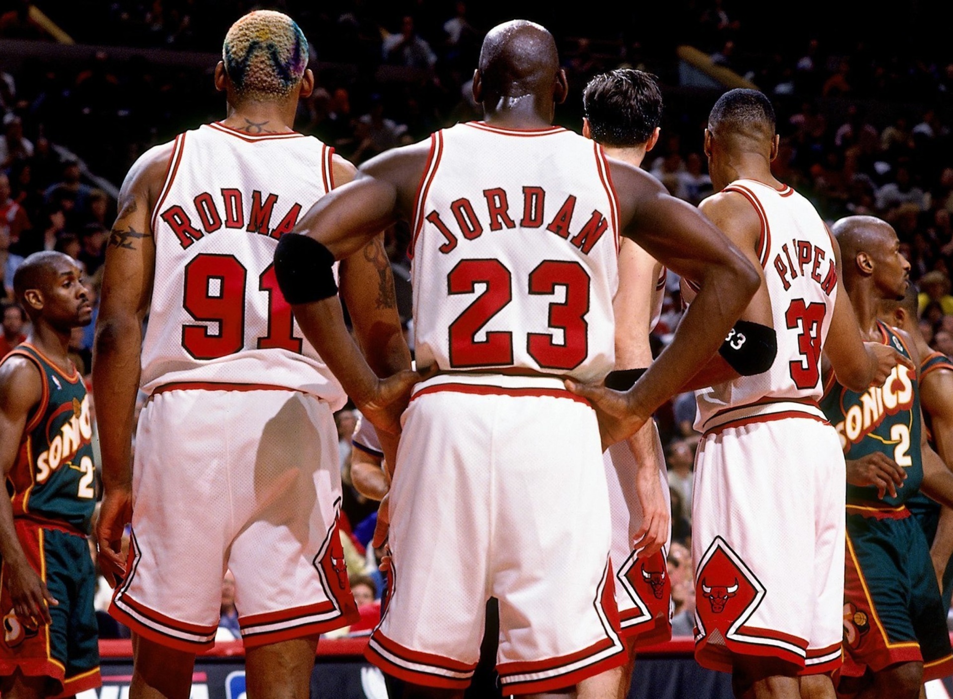 Chicago Bulls with Jordan, Pippen, Rodman screenshot #1 1920x1408