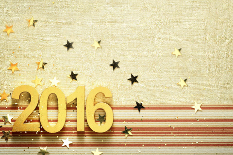 Sfondi 2016 New year Congratulations 480x320