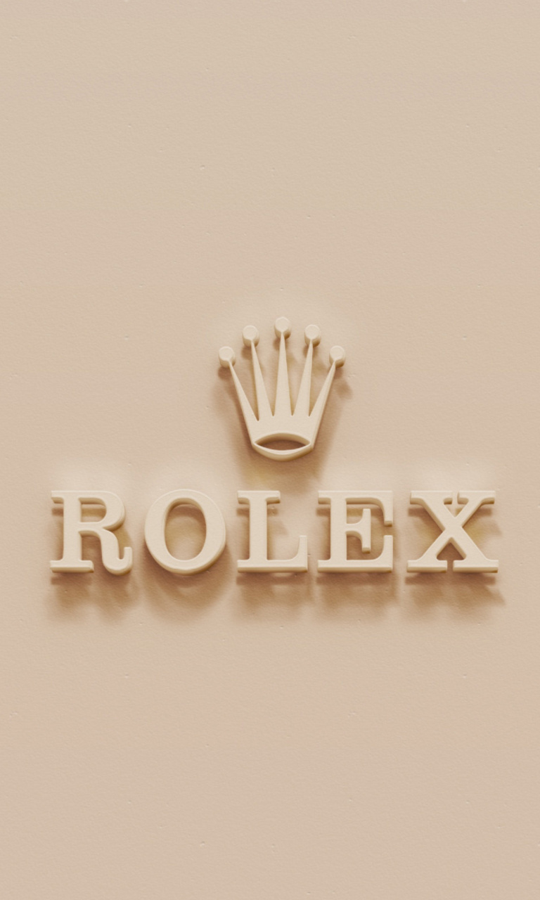 Обои Rolex Golden Logo 768x1280