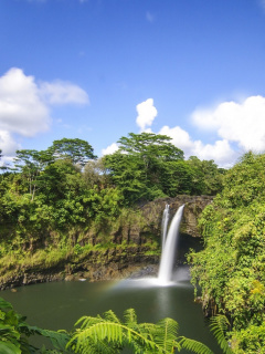 Fondo de pantalla Waimoku Hawaii Waterfall 240x320