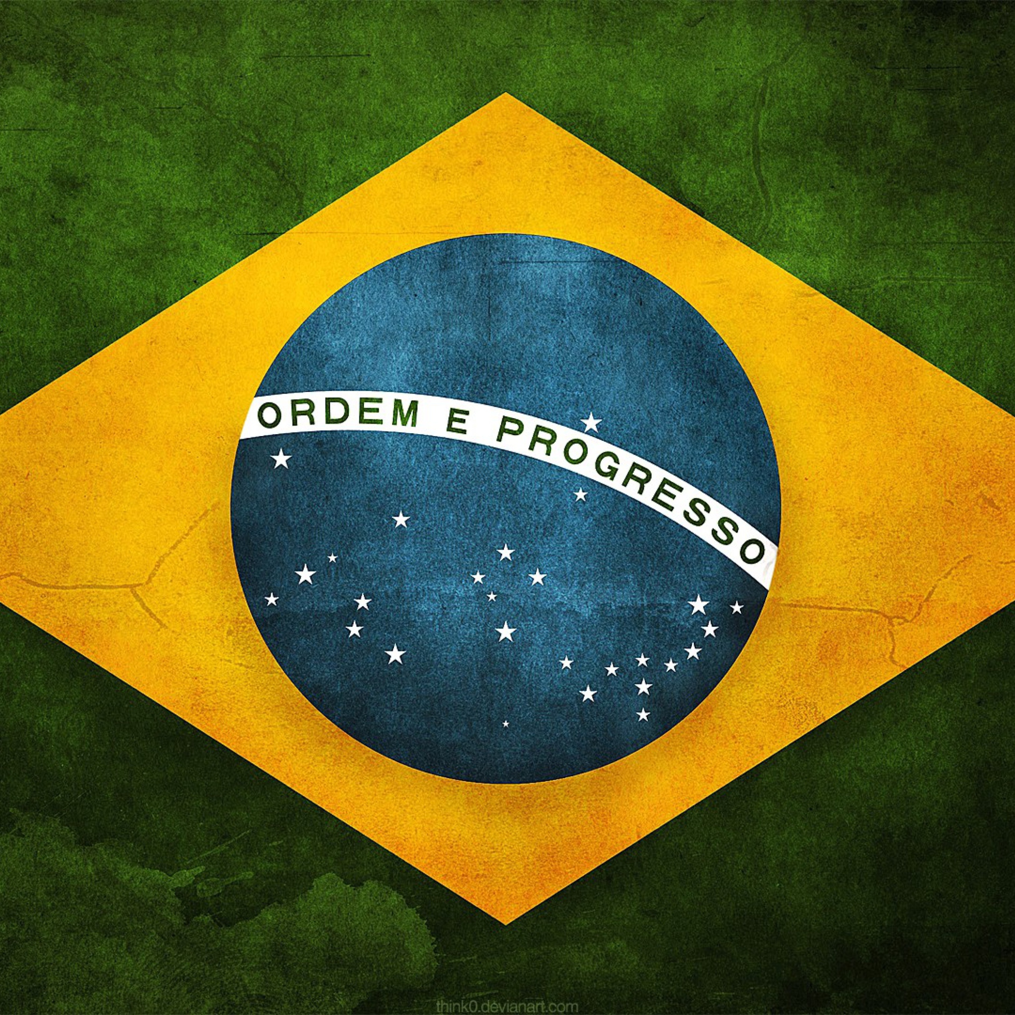 Das Brazilian Flag Wallpaper 2048x2048