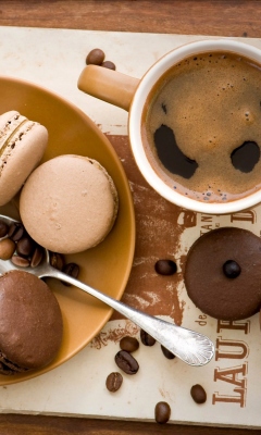 Screenshot №1 pro téma Chocolate And Coffee Macarons 240x400