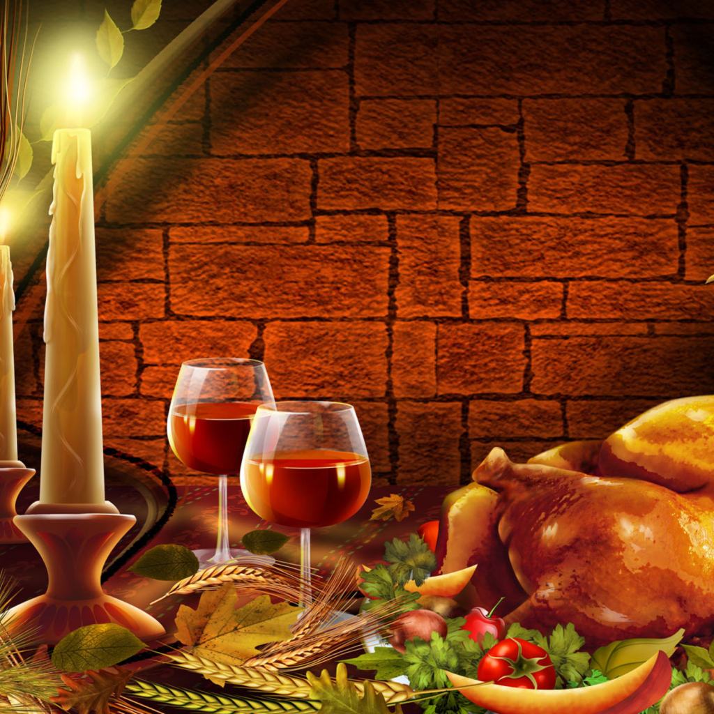 Das Thanksgiving Dinner Wallpaper 1024x1024