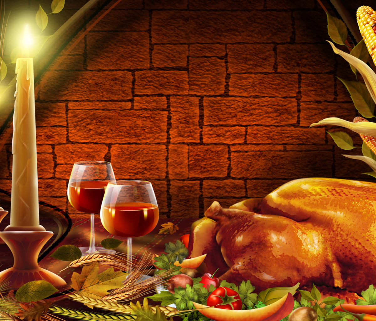 Das Thanksgiving Dinner Wallpaper 1200x1024