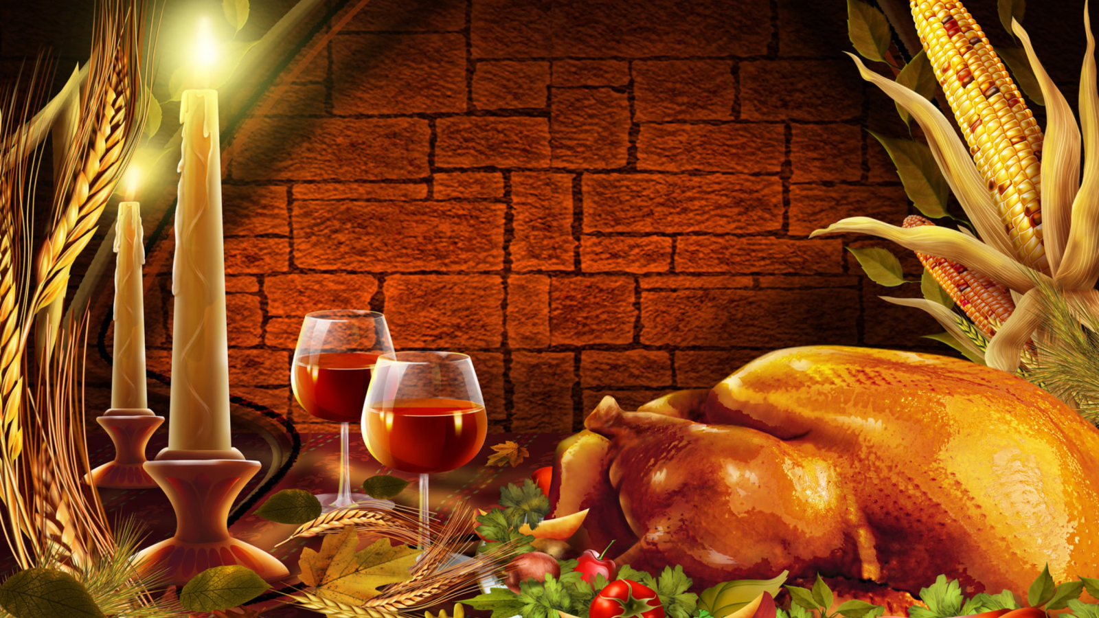 Das Thanksgiving Dinner Wallpaper 1600x900