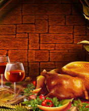 Das Thanksgiving Dinner Wallpaper 176x220