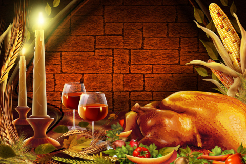 Das Thanksgiving Dinner Wallpaper 480x320