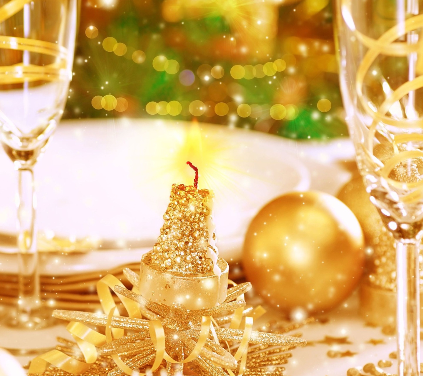 Screenshot №1 pro téma Gold Christmas Decorations 1440x1280