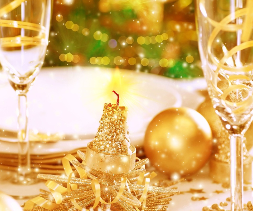 Gold Christmas Decorations screenshot #1 960x800
