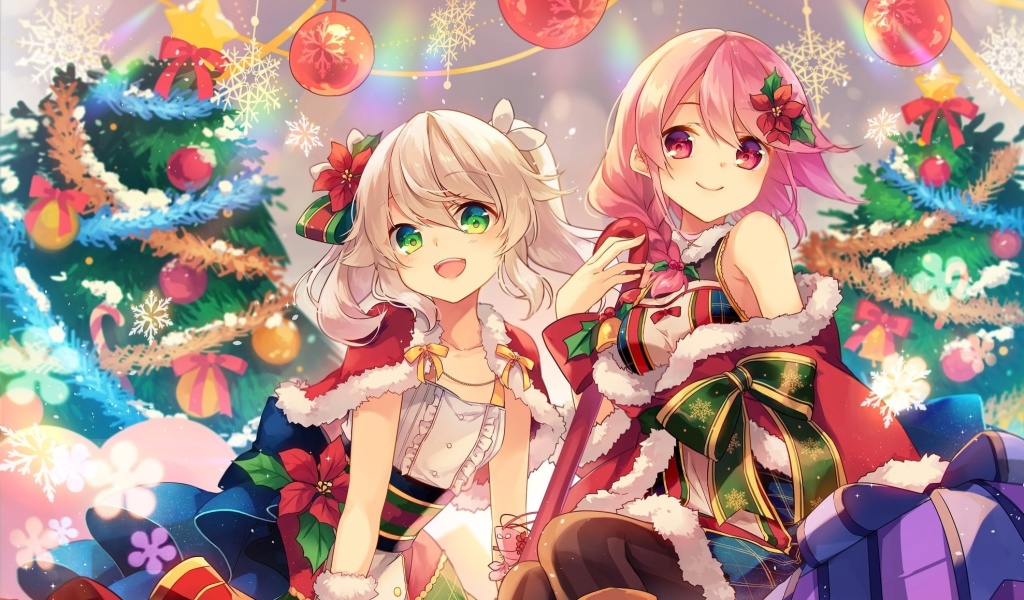 Das Anime Christmas Wallpaper 1024x600