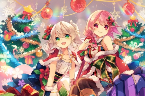 Anime Christmas wallpaper 480x320