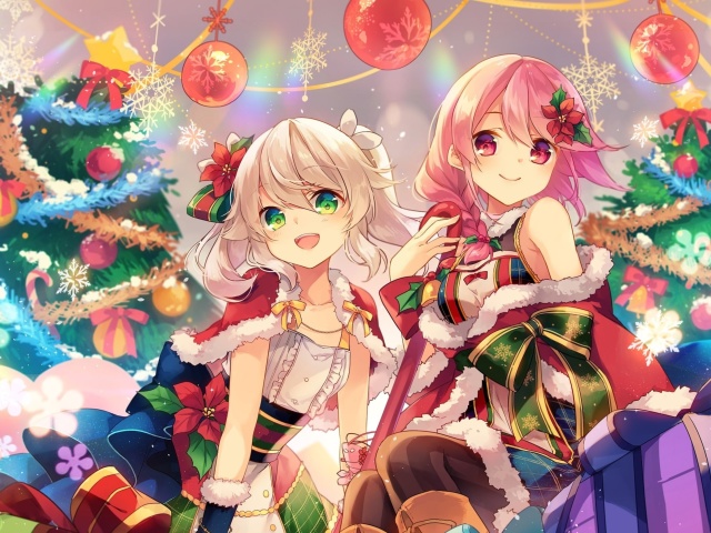 Anime Christmas wallpaper 640x480