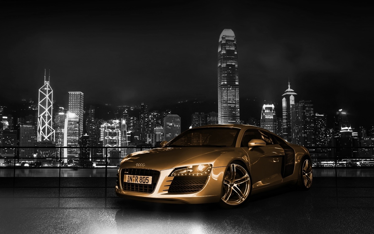 Screenshot №1 pro téma Gold And Black Luxury Audi 1280x800
