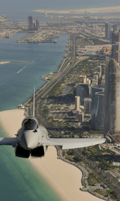 Das Eurofighter Typhoon Above Dubai Wallpaper 240x400