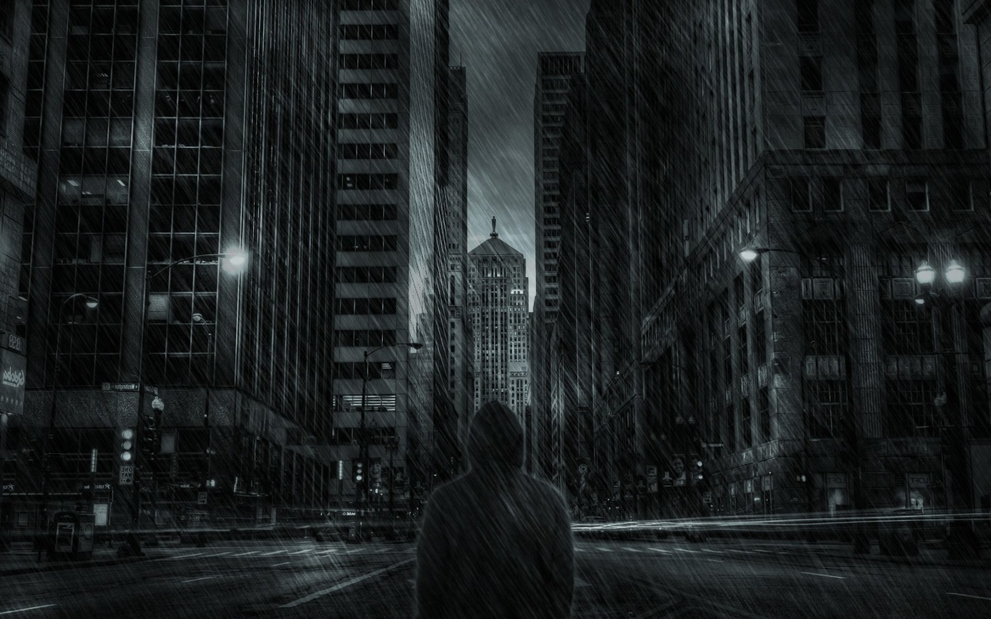 Screenshot №1 pro téma Dark City HD 1440x900