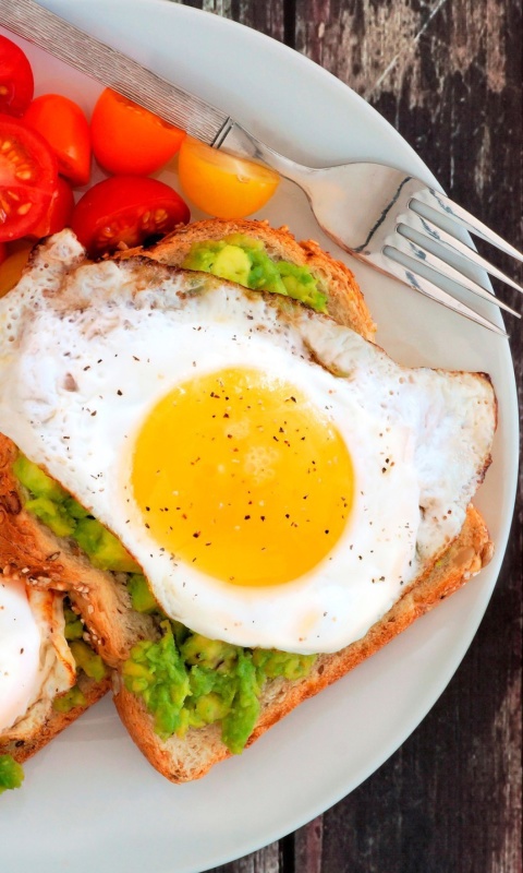 Breakfast avocado and fried egg screenshot #1 480x800