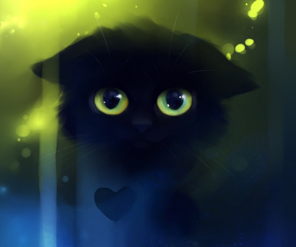 Screenshot №1 pro téma Black Cat And Heart 960x800