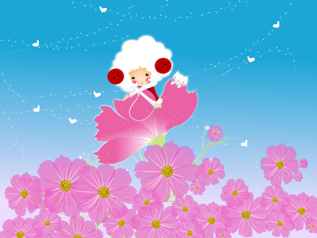 Screenshot №1 pro téma Flower Friends 1024x768