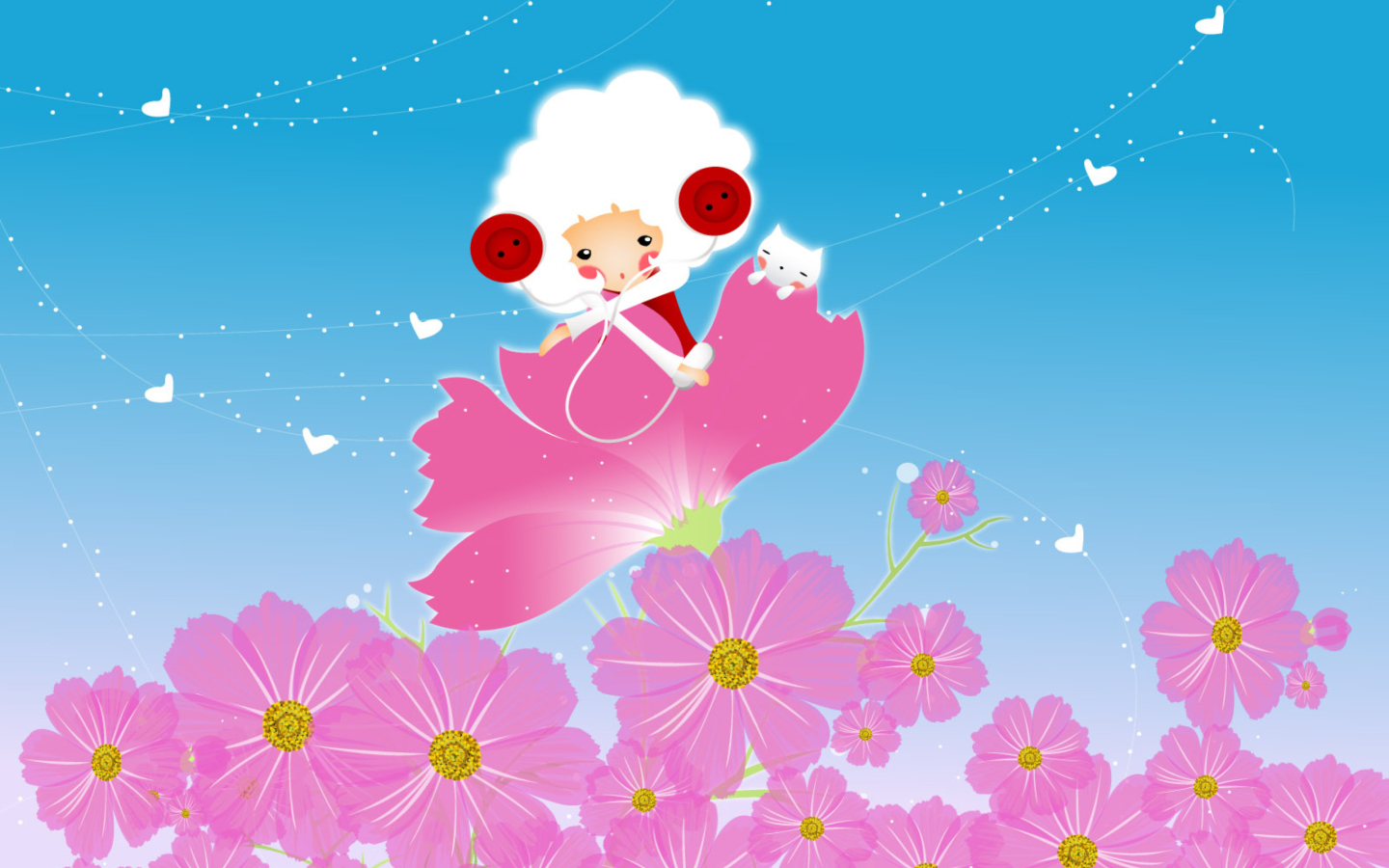 Screenshot №1 pro téma Flower Friends 1440x900