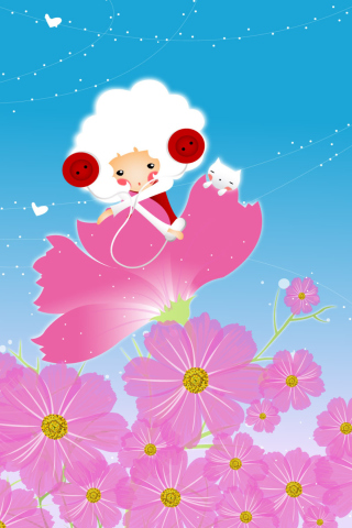 Fondo de pantalla Flower Friends 320x480