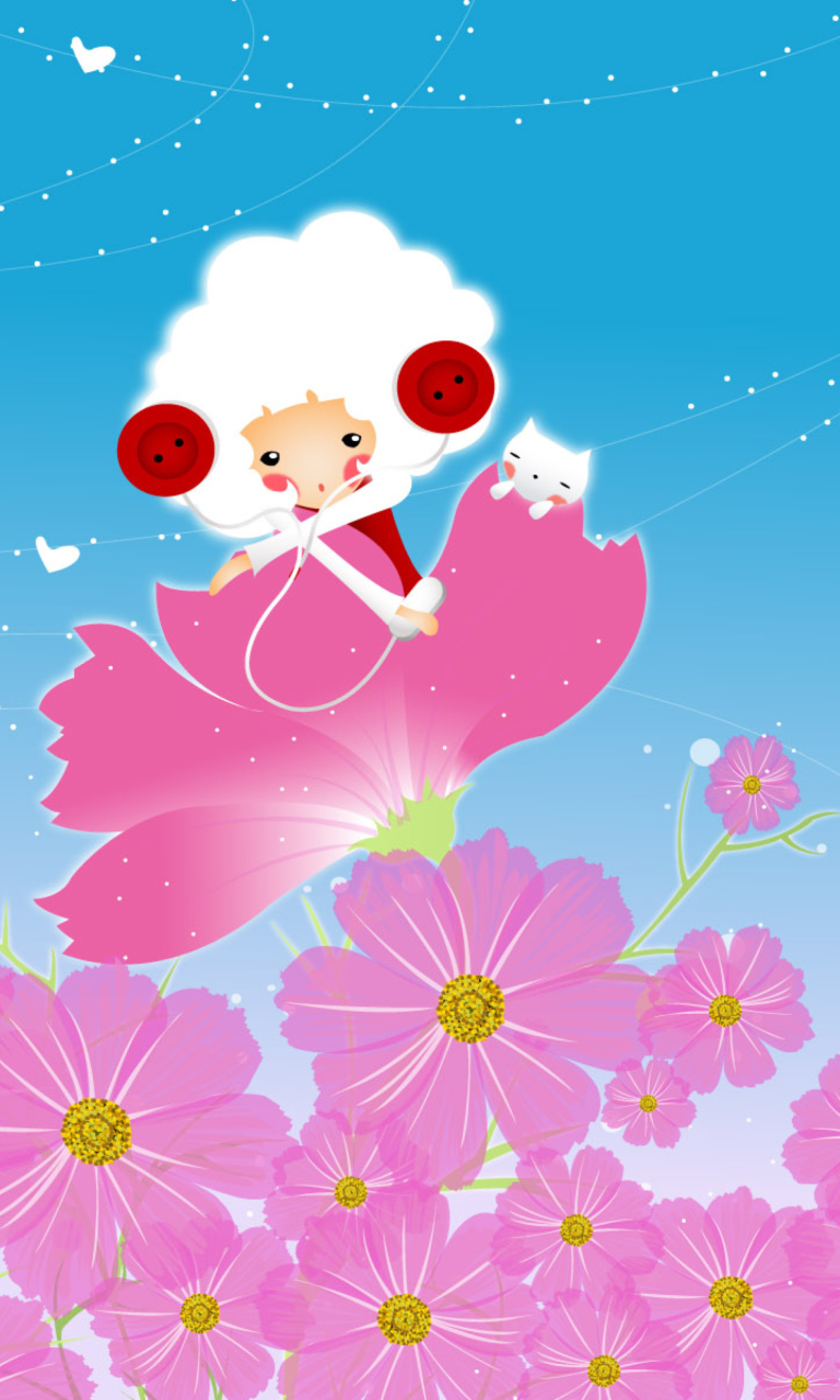 Обои Flower Friends 768x1280