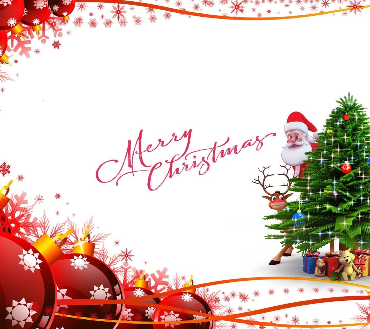 Обои Merry Christmas Card 1440x1280