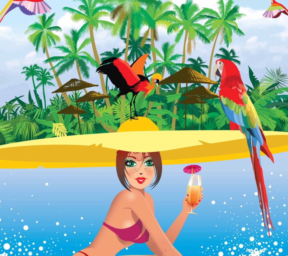 Tropical Girl Art screenshot #1 960x854
