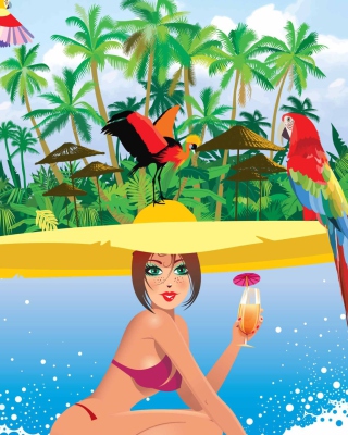 Tropical Girl Art - Obrázkek zdarma pro Nokia C2-00