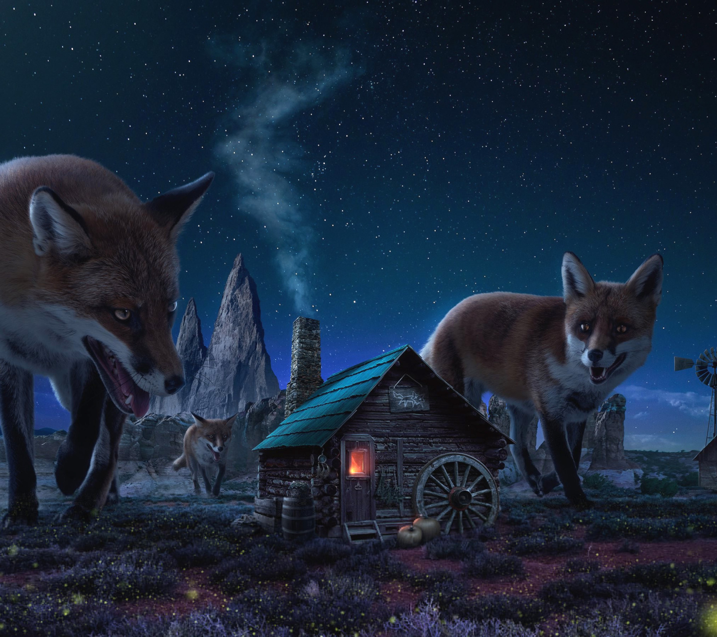 Das Fox Demons Wallpaper 1440x1280